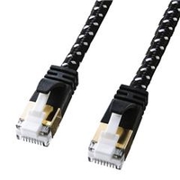 サンワサプライ つめ折れ防止カテゴリ7細径メッシュLANケーブル(3m) ブラック＆ホワイト KB-T7ME-03BKW