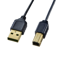 サンワサプライ 極細USBケーブル(USB2．0 A-Bタイプ・1m) ブラック KU20-SL10BKK