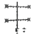 グリーンハウス 液晶モニターアーム 4画面(2×2) クランプ/グロメット式 ブラック GH-AMEN4-BK