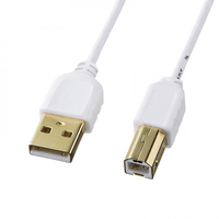 サンワサプライ 極細USBケーブル(USB2.0 A-Bタイプ・1m) ホワイト KU20-SL10WK