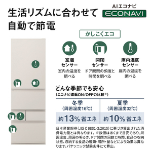 パナソニック 【右開き】468L 5ドア冷蔵庫 マットライトベージュ NR-E47BR3-C-イメージ13