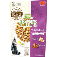 日本ペットフード コンボ ピュア キャット 毛玉排出サポート まぐろ味・鶏肉・かつお節添え 200g ｺﾝﾎﾞﾋﾟﾕｱｺﾝﾎﾞｹﾀﾞﾏ200G
