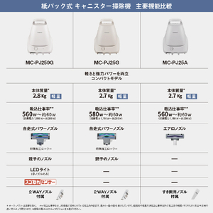 パナソニック 紙パック式キャニスター グレー MC-PJ25A-H-イメージ13