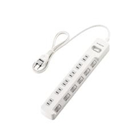 エレコム 一括&個別スイッチ付 省エネタップ(6個口・1．0m) ホワイト T-E7A-2610WH