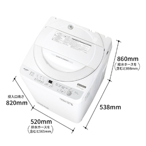SHARP 6．0kg全自動洗濯機 シルバー系 ES-GE6J-S-イメージ2