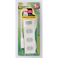 エルパ 扉付タップ 集中スイッチ付(4個口・2m) WBS-T4020BW
