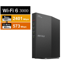 BUFFALO 無線LAN親機 11ax/ac/n/a/g/b 2401+573Mbps ブラック WSR-3000AX4L