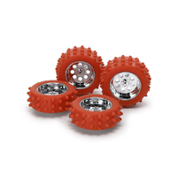 タミヤ レッドスパイクタイヤ & シルバーメッキホイールセット T95713REDｽﾊﾟｲｸﾀｲﾔﾎｲﾙｾﾂﾄ