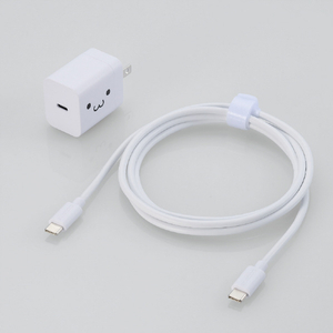エレコム USB Power Delivery 20W AC充電器(C-Cケーブル付属/1．5m) しろちゃん MPA-ACCP7120WF-イメージ1