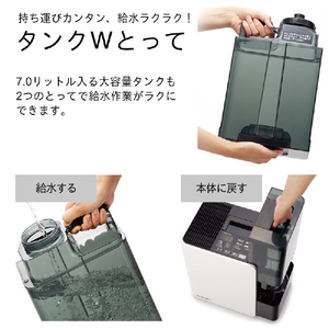 ダイニチ 960ml/h 7．0Lタンク ハイブリッド式加湿器 モスグレー HD-LX1026-H-イメージ13