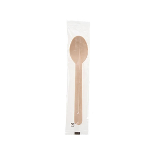 サンナップ 透明袋入 ウッドスプーン15.5cm 100本 FCC7792-SPW100P-イメージ2