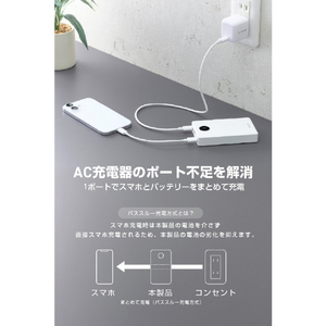 エレコム 半固体モバイルバッテリー(10000mAh/35W) ホワイト DE-C86-10000WH-イメージ7
