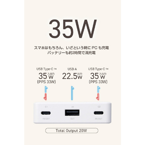 エレコム 半固体モバイルバッテリー(10000mAh/35W) ホワイト DE-C86-10000WH-イメージ8