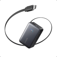 Anker Anker Nano Power Bank (10000mAh, 45W, 巻取り式 USB-Cケーブル) ブラック A1638N11