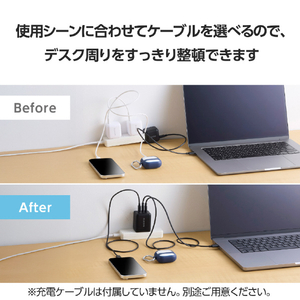エレコム USB Power Delivery 100W AC充電器(C×2+A×1) ブラック MPA-AC104100BK-イメージ6