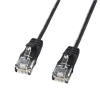 サンワサプライ カテゴリ6準拠極細LANケーブル(2m) ブラック KB-SL6-02BK