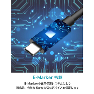 CIO PD 100W Type-C to Type-C ケーブル 1m ブラック CIO-CCPD100W-1-BK-イメージ4