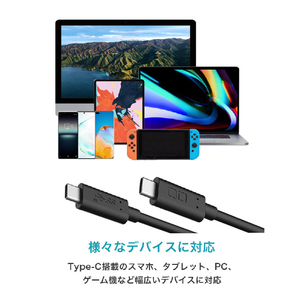 CIO PD 100W Type-C to Type-C ケーブル 1m ブラック CIO-CCPD100W-1-BK-イメージ5