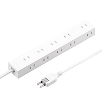 サンワサプライ 電源タップ(2P・10個口・5m) 強力ネオジムマグネット シャッター付 ホワイト TAP-2210-5W