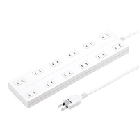 サンワサプライ 電源タップ(2P・12個口・1m) ホワイト TAP-2312-1W