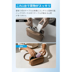 Anker Anker Nano Power Bank (10000mAh, 45W, 巻取り式 USB-Cケーブル) ピンク A1638N51-イメージ3