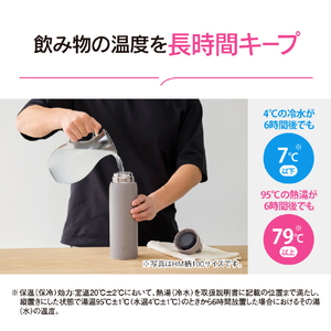 象印 ステンレスマグボトル(0．8L) チャコールブラック SU-DA80-BM-イメージ5
