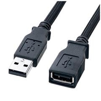 サンワサプライ ナイロンメッシュUSB延長ケーブル(2m) KU20-NM20ENK