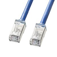 サンワサプライ カテゴリ6A STP LANケーブル(超ショートブーツ) 0．5m ブルー KB-T6ASB-005BL