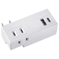 サンワサプライ モバイルタップ(AC×2個口+USB-A×1+Type-C×1) TAP-MUC1AC2W