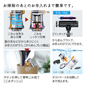 日立 コードレススティッククリーナー パワーブラシ パワかるスティック ベージュ PV-BL50P C-イメージ9