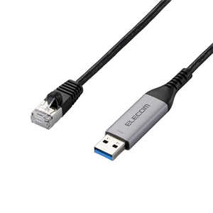 エレコム USB-A LAN変換ケーブル(1Gbps)(1．0m) ブラック LD-AL1G10BK-イメージ1