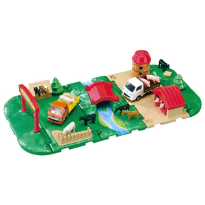 タカラトミー トミカワールド トミカ&タウン にぎやか牧場セット グリーン ﾄﾐｶﾀｳﾝﾆｷﾞﾔｶﾎﾞｸｼﾞﾖｳｾﾂﾄ-イメージ2