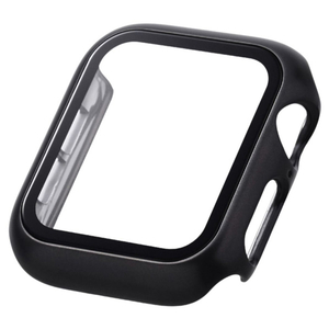 エレコム Apple Watch SE (第2世代)/SE/Series 6/5/4(40mm)用フルカバーケース プレミアムガラス/高透明/メタリック ブラック AW-23EFCGPBK-イメージ1