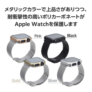 エレコム Apple Watch SE (第2世代)/SE/Series 6/5/4(40mm)用フルカバーケース プレミアムガラス/高透明/メタリック ブラック AW-23EFCGPBK-イメージ4