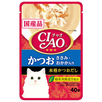 いなばペットフード CIAO パウチ かつお ささみ・おかか入り 40g ﾁﾔｵﾊﾟｳﾁｶﾂｵｵｶｶ40G