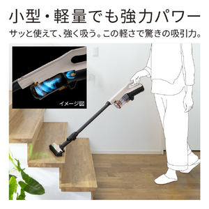 日立 コードレススティッククリーナー パワーブラシ ラクかるスティック ベージュ PV-BL3P C-イメージ4