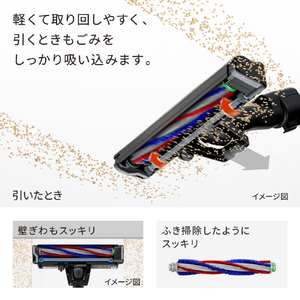 日立 コードレススティッククリーナー パワーブラシ ラクかるスティック ベージュ PV-BL3P C-イメージ7