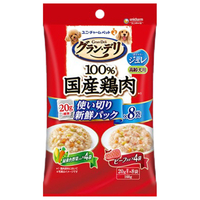 ユニチャームペットケア 高齢犬用国産鶏ささみ入りパウチ使い切り新鮮パックジュレ 緑黄色野菜入り&ビーフ入り 160g(標準20g×8袋) グラン・デリ GDPﾎｸﾞｼｺｳﾚｲｹﾝﾔｻｲﾋﾞ-ﾌ160G