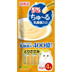 いなばペットフード チャオちゅーる 乳酸菌入り とりささみ 14g×4 ﾁﾕ-ﾙﾆﾕｳｻﾝｷﾝﾄﾘｻｻﾐ14GX4-イメージ1