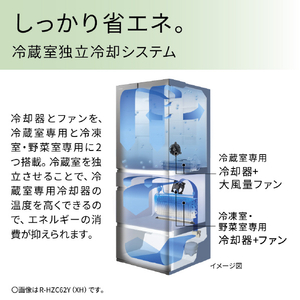 日立 【フレンチドア】540L 6ドア冷凍冷蔵庫 ライトシルバー RH54YS-イメージ12