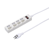 ヤザワ 個別集中スイッチ付節電タップ4個口1m ホワイト Y02BKS451WH