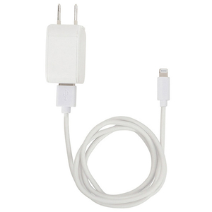 クオリティトラストジャパン USB-A×2ポート スリムACアダプタ 計2．4A MFIライトニングケーブル付属(1m) ホワイト QL-0201WH-イメージ1