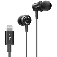 ラディウス Lightningイヤホン Inner Ear Headphones with Lightning ブラック HP-NEL11K