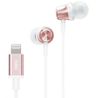 ラディウス Lightningイヤホン Inner Ear Headphones with Lightning ピンク HP-NEL11P