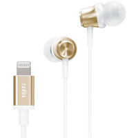 ラディウス Lightningイヤホン Inner Ear Headphones with Lightning ゴールド HP-NEL11N