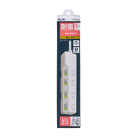 エルパ 耐雷スイッチ付きタップ 4個口1m e angle select ホワイト WLK-R41SWE5