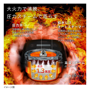 日立 圧力&スチームIH炊飯器 圧力&スチーム ふっくら御膳 フロストホワイト RZ-V100KM-W-イメージ6