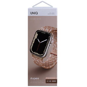 ＵＮＩＱ Apple Watch 38/40/41mm用BRAIDED STRAP UNIQ ASPEN DESIGNER EDITION CITRUS PINK UNIQ-41MM-ASPDECPNK-イメージ2