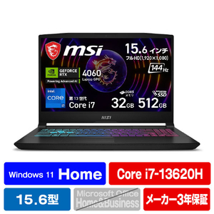 MSI ノートパソコン e angle select Katana 15 B13V ブラック KATANA15-B13VFK-0225JP-イメージ1