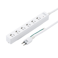 ヤザワ 3P抜け止めマグネットフック付タップ6個口2m ホワイト H5HJKNP602WH